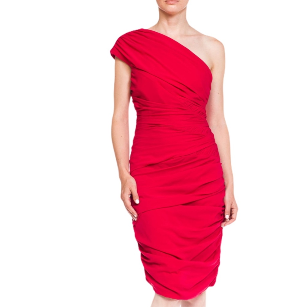 BADGLEY MISCHKA Raspberry Silk & Lycra Dress SZ 10